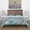 Designart 'Indigold Feathers Turquoise Pattern' Cottage Bedding Set - Duvet Cover & Shams